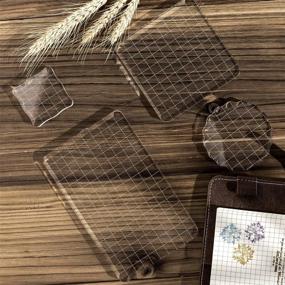 img 1 attached to Whaline 4-Pack Large Acrylic Stamp Block Set with Grid Lines - Ideal for Art Crafts and Scrapbooking