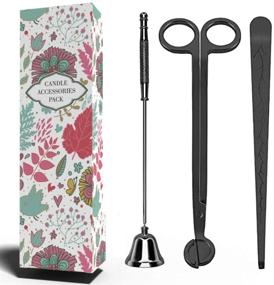 img 4 attached to Black 3-in-1 Candle Accessory Set: Candle Snuffer, Wick Trimmer, and Wick Dipper - Perfect Gift Package for Candle Lovers - By TUINEWBY