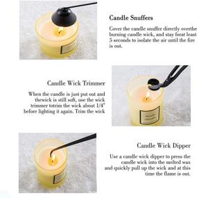 img 1 attached to Black 3-in-1 Candle Accessory Set: Candle Snuffer, Wick Trimmer, and Wick Dipper - Perfect Gift Package for Candle Lovers - By TUINEWBY