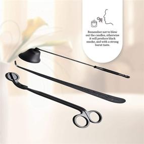 img 3 attached to Black 3-in-1 Candle Accessory Set: Candle Snuffer, Wick Trimmer, and Wick Dipper - Perfect Gift Package for Candle Lovers - By TUINEWBY