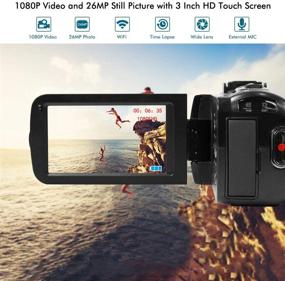 img 3 attached to 📹 Kenuo Ultra HD Video Camera Camcorder: Crisp 1080P 26MP, WiFi Vlogging, Remote Control, Night Vision, Wide Lens, IPS Touch Screen