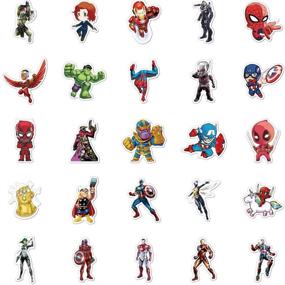 img 1 attached to 🎉 104pcs Avengers Superhero Laptop Stickers: Waterproof Decals for Water Bottles, Skateboards, Bikes, Luggage - Fun Party Favors for Teens