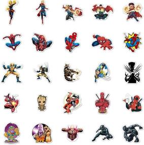 img 3 attached to 🎉 104pcs Avengers Superhero Laptop Stickers: Waterproof Decals for Water Bottles, Skateboards, Bikes, Luggage - Fun Party Favors for Teens