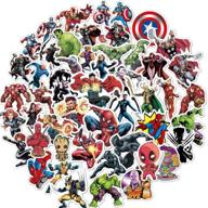 🎉 104pcs avengers superhero laptop stickers: waterproof decals for water bottles, skateboards, bikes, luggage - fun party favors for teens logo