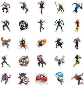 img 2 attached to 🎉 104pcs Avengers Superhero Laptop Stickers: Waterproof Decals for Water Bottles, Skateboards, Bikes, Luggage - Fun Party Favors for Teens
