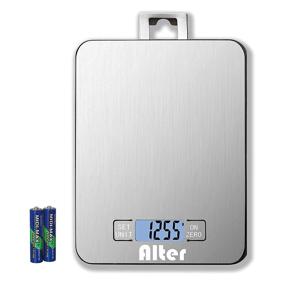 img 3 attached to 📏 Silver Stainless Steel Platform Kitchen Scale - Multi-Function Food Scale 30 lb / 15 kg (Includes Batteries)