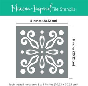 img 3 attached to Mosaic Magic: Mexican Tile Stencil Set - Create Stunning 8x8 Designs for Painting Walls or Floors - Transform Spaces with Mosaic Tile Stencil Patterns