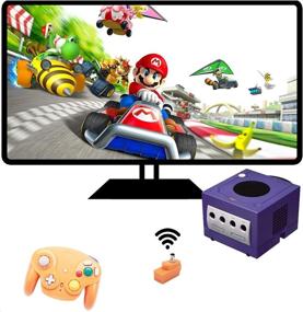 img 3 attached to VTone Wireless Gamecube Controller: 2.4G Classic Gamepad for Wii Gamecube NGC GC (Black and Orange) - 2 Pack
