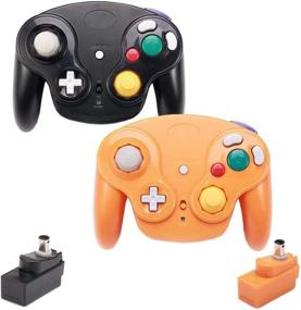 img 4 attached to VTone Wireless Gamecube Controller: 2.4G Classic Gamepad for Wii Gamecube NGC GC (Black and Orange) - 2 Pack