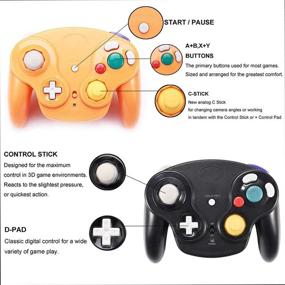 img 2 attached to VTone Wireless Gamecube Controller: 2.4G Classic Gamepad for Wii Gamecube NGC GC (Black and Orange) - 2 Pack