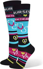 img 1 attached to Think Medical Women's 10-14mmHG Compression Socks for Nurses - Comfortable Healthcare Black Socks