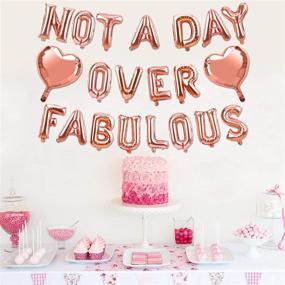 img 2 attached to 🎈 Rose Gold Lnlofen Birthday Balloon Banner - Not a Day Over Fabulous Balloon Decorations Kit - Supplies for Women's Birthday Party