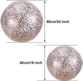 img 3 attached to 🏖️ Chuangdi Glitter Beach Ball Set - 4 Piece Confetti Inflated Party Balls for the Ultimate Summer Beach Favor (16 Inch-3 Pieces, 24 Inch-1 Piece)