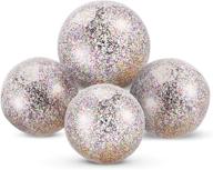 🏖️ chuangdi glitter beach ball set - 4 piece confetti inflated party balls for the ultimate summer beach favor (16 inch-3 pieces, 24 inch-1 piece) логотип