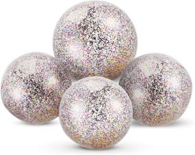 img 4 attached to 🏖️ Chuangdi Glitter Beach Ball Set - 4 Piece Confetti Inflated Party Balls for the Ultimate Summer Beach Favor (16 Inch-3 Pieces, 24 Inch-1 Piece)