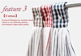 img 1 attached to 🔵 Vimeet 2 Pcs Kitchen Cotton Classical Striped Towel Set for Ultimate Absorbency and Style in Blue Stripes