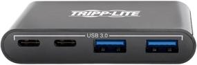 img 1 attached to 🔌 Portable Tripp Lite USB C Hub Adapter Converter with 2x USB Type C & 2x USB-A Thunderbolt 3 USB-C in Black (Model U460-004-2A2CB)