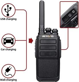 img 3 attached to 🔊 Retevis RT28 Walkie Talkies for Adults Long Range, Rechargeable Two Way Radios - Military Grade Portable, Hands Free 2 Way Radio with Earpiece, Ideal for Worker School Security Restaurant (10 Pack)