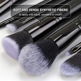 img 2 attached to Enhance Your Beauty Routine: MAANGE 15 Pcs Makeup Brush Set with Premium Synthetic Bristles, Ideal for Foundation, Powder, Concealers, Eye shadows, and Blush - Complete with Elegant Gray Bag