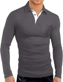 img 4 attached to KUYIGO Sleeve Shirts Casual Cotton Men's Clothing and Shirts