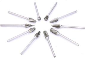 img 2 attached to 🔧 DLtools Double Cut Tungsten Carbide Rotary Burr Set: 10pcs Metal Carving Drilling Polishing Bits for Die Grinder with 1/8"(3.175mm) Shank and 1/4"(6.35mm) Head Dia