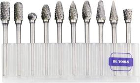 img 4 attached to 🔧 DLtools Double Cut Tungsten Carbide Rotary Burr Set: 10pcs Metal Carving Drilling Polishing Bits for Die Grinder with 1/8"(3.175mm) Shank and 1/4"(6.35mm) Head Dia