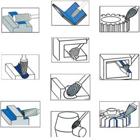 img 1 attached to 🔧 DLtools Double Cut Tungsten Carbide Rotary Burr Set: 10pcs Metal Carving Drilling Polishing Bits for Die Grinder with 1/8"(3.175mm) Shank and 1/4"(6.35mm) Head Dia