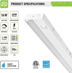img 3 attached to 💡 ASD LED Swivel Under Cabinet Lighting: Dimmable, 32 Inch, 3 Color Levels, Linkable, Rotatable Lens