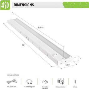 img 2 attached to 💡 ASD LED Swivel Under Cabinet Lighting: Dimmable, 32 Inch, 3 Color Levels, Linkable, Rotatable Lens