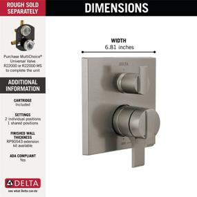 img 1 attached to 🚿 Enhance Your Bathroom with the Delta Faucet Ara 17 Series Dual-Function Shower Handle Valve Trim Kit - Stainless T27867-SS