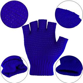 img 2 attached to Cooraby Fingerless Gloves: Stylish and Stretchy Men's Accessories for Comfortable Winter Wear