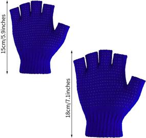 img 3 attached to Cooraby Fingerless Gloves: Stylish and Stretchy Men's Accessories for Comfortable Winter Wear