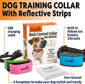 img 3 attached to No Shock Bark Collar for Small and Medium Dogs - Rechargeable, Humane Anti Barking Collar with 4 Color Faceplates, Harmless Prong-Free Design, Sound, Vibration, 7 Sensitivity Levels