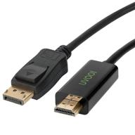 displayport to hdmi hdtv cable - 3ft gold-plated 🔌 male to male adapter - 1080p video and audio support logo