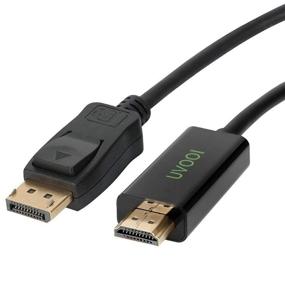 img 4 attached to DisplayPort to HDMI HDTV Cable - 3ft Gold-Plated 🔌 Male to Male Adapter - 1080P Video and Audio Support