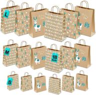 🎁 adorable festive prints: christmas gift bags set of 18, llama kraft bags in assorted sizes - perfect for holiday wrapping - bulk xmas bag set with small medium large options logo