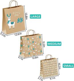 img 2 attached to 🎁 Adorable Festive Prints: Christmas Gift Bags Set of 18, Llama Kraft Bags in Assorted Sizes - Perfect for Holiday Wrapping - Bulk Xmas Bag Set with SMALL MEDIUM LARGE options