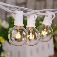 🌟 romasaty 25ft string lights - g40 outdoor string lights edison bulbs - clear globe string lights with 27 clear bulbs - indoor/outdoor commercial decoration - white wire logo