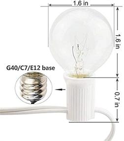img 2 attached to 🌟 Romasaty 25FT String Lights - G40 Outdoor String Lights Edison Bulbs - Clear Globe String Lights with 27 Clear Bulbs - Indoor/Outdoor Commercial Decoration - White Wire