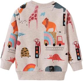 img 2 attached to Adorable Rabbit Elephant 100% Cotton Long Sleeve Top: Perfect Toddler Kids T-Shirt for Girls (Pink, 18M-6T)