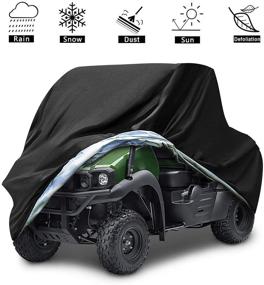 img 4 attached to High-Quality VVHOOY XL UTV Cover for Waterproof All-Weather Protection - Compatible with Polaris Ranger RZR Pioneer Yamaha Honda Kawasaki Mule Rhino - Heavy Duty Oxford Utility Vehicle Storage Cover - Black (114.17 x 59.06 x 74.80inch)