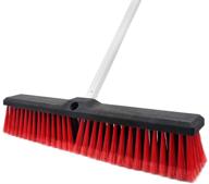 🧹 multi-purpose push broom for efficiently cleaning indoor & outdoor surfaces - stiff bristles, wide coverage, long handle - ideal for bathrooms, kitchens, patios, garages, decks, and more! logo