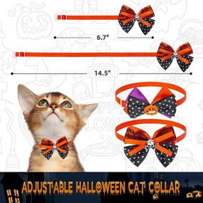 img 2 attached to 🐾 SCENEREAL 2 Pack Cat Halloween Collar with Bow Ties and Bat Wings - Pet Costumes and Dress Up Accessories for Cats and Small Dogs