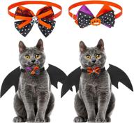 🐾 scenereal 2 pack cat halloween collar with bow ties and bat wings - pet costumes and dress up accessories for cats and small dogs logo