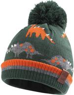 🦖 dinosaur toddler winter knitted beanie: must-have boys' accessory for cold weather! logo