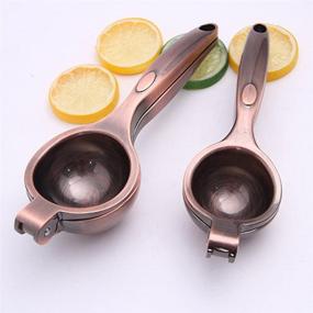 img 2 attached to Stainless Steel Lemon Squeezer Press - Easy-to-Use Handheld Manual Citrus Juicer with Large Bowl for Extra Juice Extraction - Heavy Duty, Dishwasher Safe