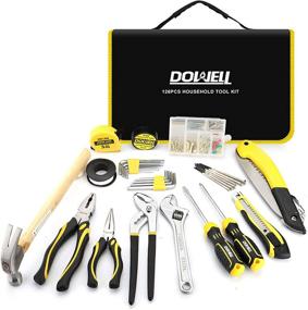 img 4 attached to DOWELL 126 Piece Homeowner Tool Kit Set with Pliers, Wrench Set, Screwdrivers, and Tool Bag for Household use - Storage Case Included