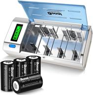🔋 lcd battery charger with rechargeable c batteries - bonai charger for c d aa aaa 9v ni-mh ni-cd batteries | 5000mah c rechargeable cells (4 counts) logo