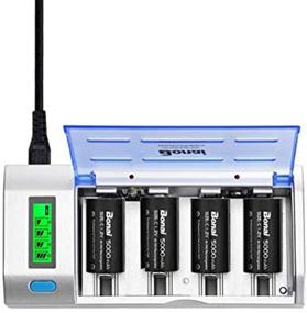 img 3 attached to 🔋 LCD Battery Charger with Rechargeable C Batteries - BONAI Charger for C D AA AAA 9V Ni-MH Ni-CD Batteries | 5000mAh C Rechargeable Cells (4 Counts)