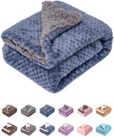 🐾 fuzzy pet blanket in dg-smoked blue | warm & soft plush fleece receiving blanket for dog bed, cat bed, couch, sofa, travel & outdoor camping | 24"x32 logo